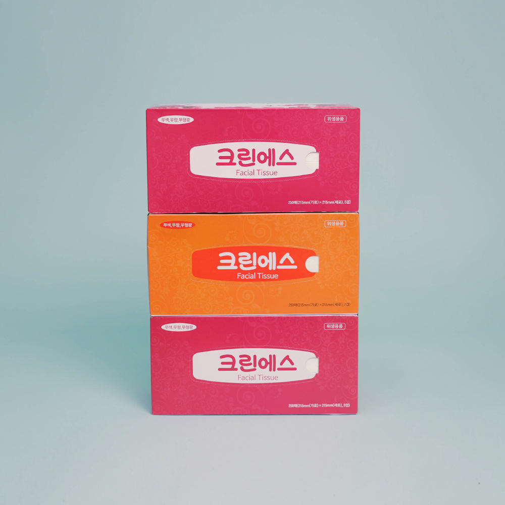 크린에스 미용티슈 (250매/30개입) 3EA*10묶음